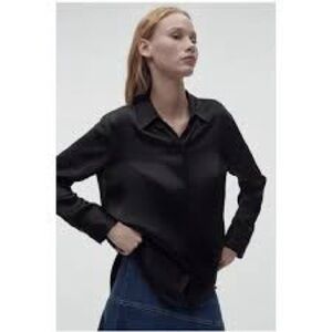 Zara Satin blouse side ruched NWT sz XS